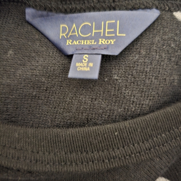 Rachel Roy Black w/ Pink, Grey Hearts Sweater Women's Size Small NWOT - Picture 8 of 9